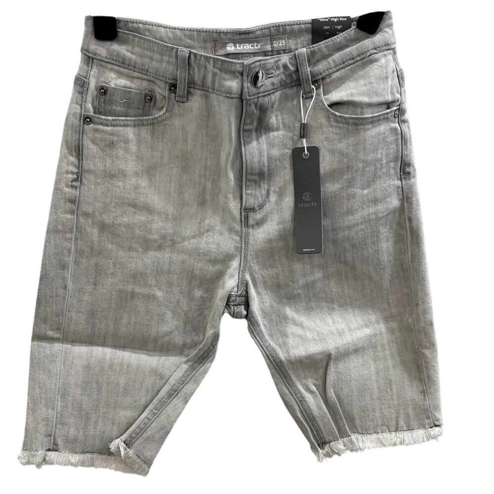 tractr Nina High Rise Slim Fit Cut Off Shorts Size 0/25